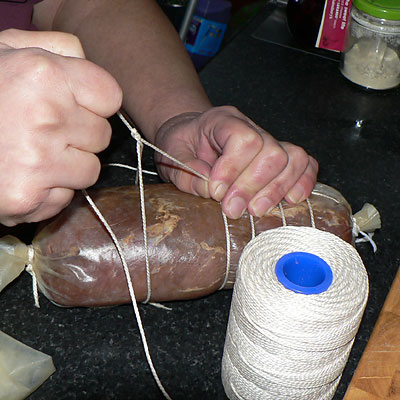 Tie the casing tightly