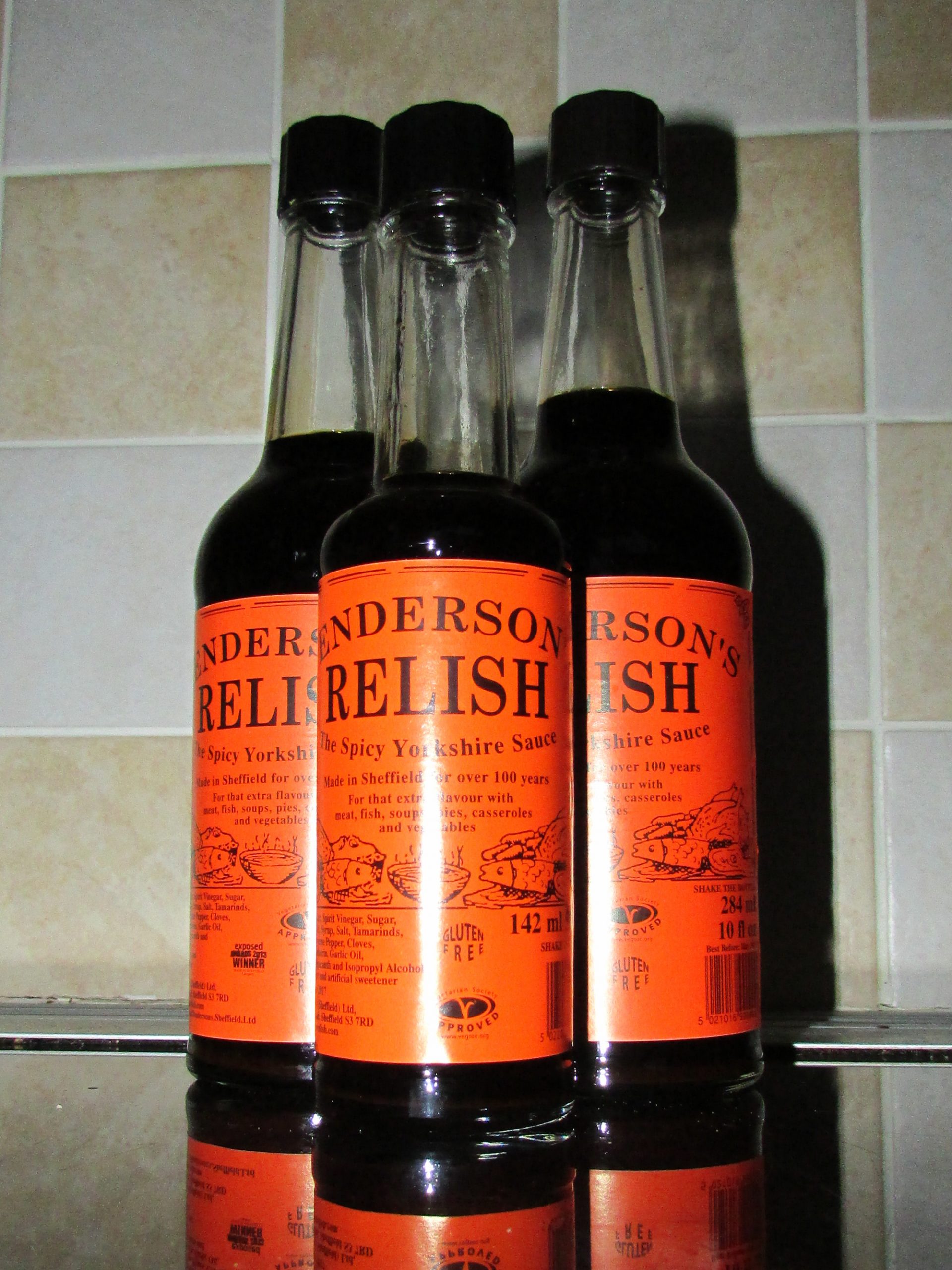 Henderson's relish bottles