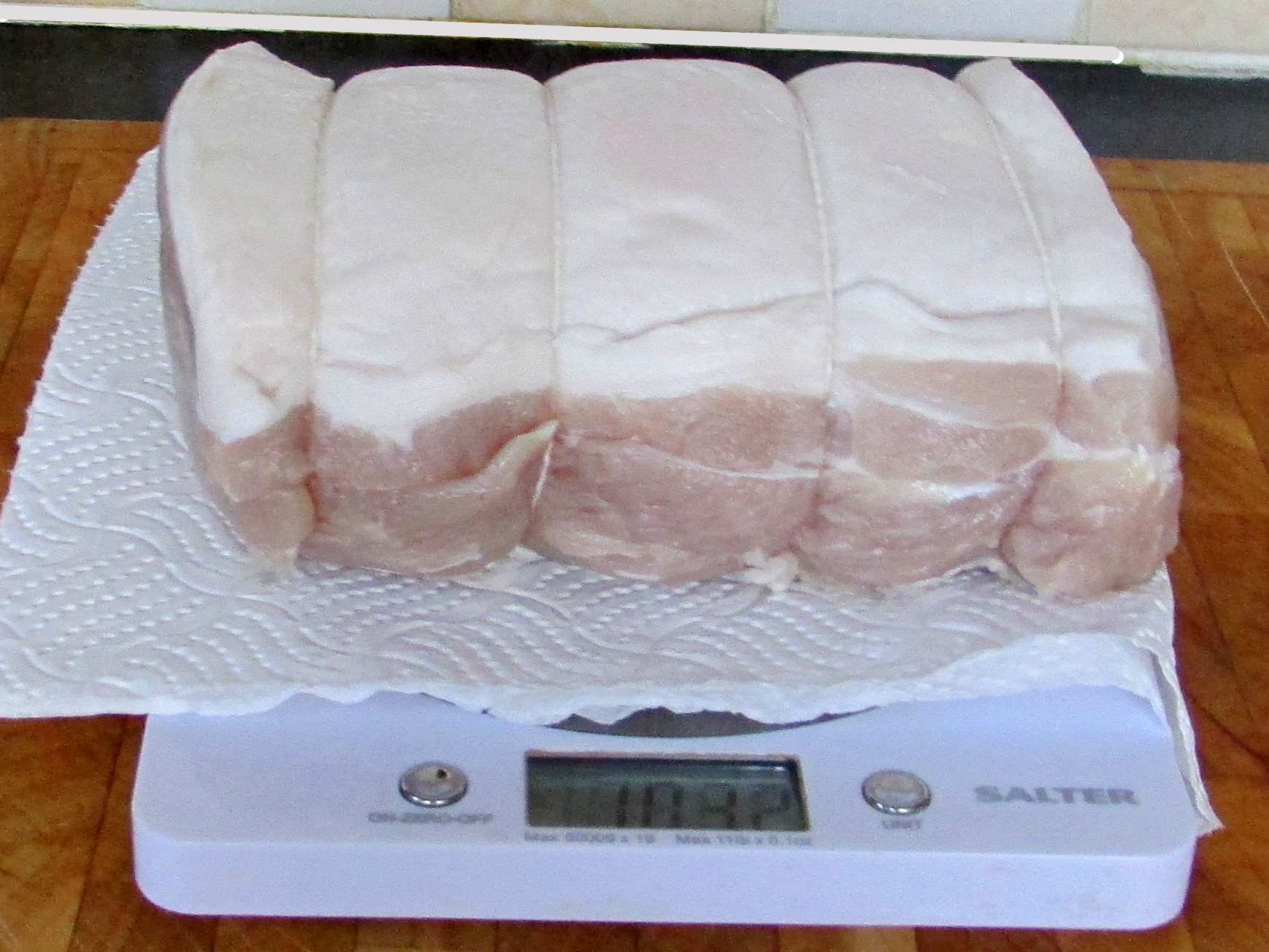Pork loin after curing