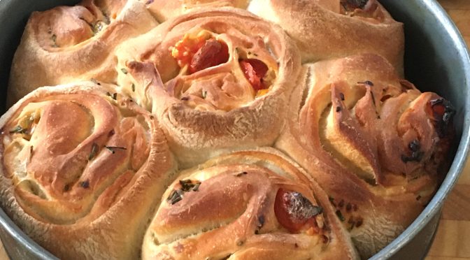 Playing with Dough – Tomato and Chive Rolls